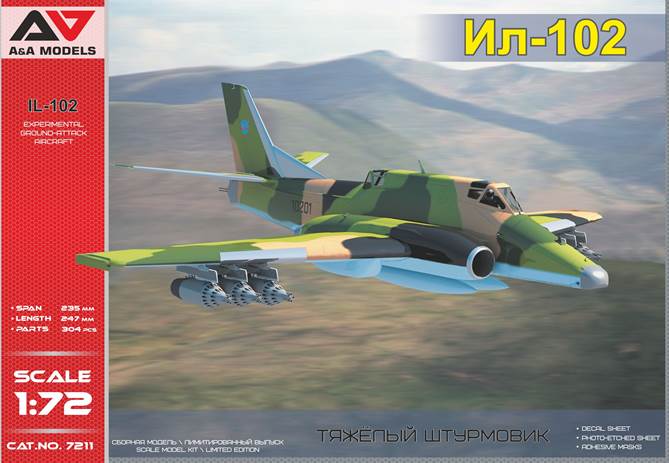 A & A Models 7211 1:72 Ilyushin Il-102 Experimental Ground-Attack Aircraft (Sukhoi Su-25's Rival)