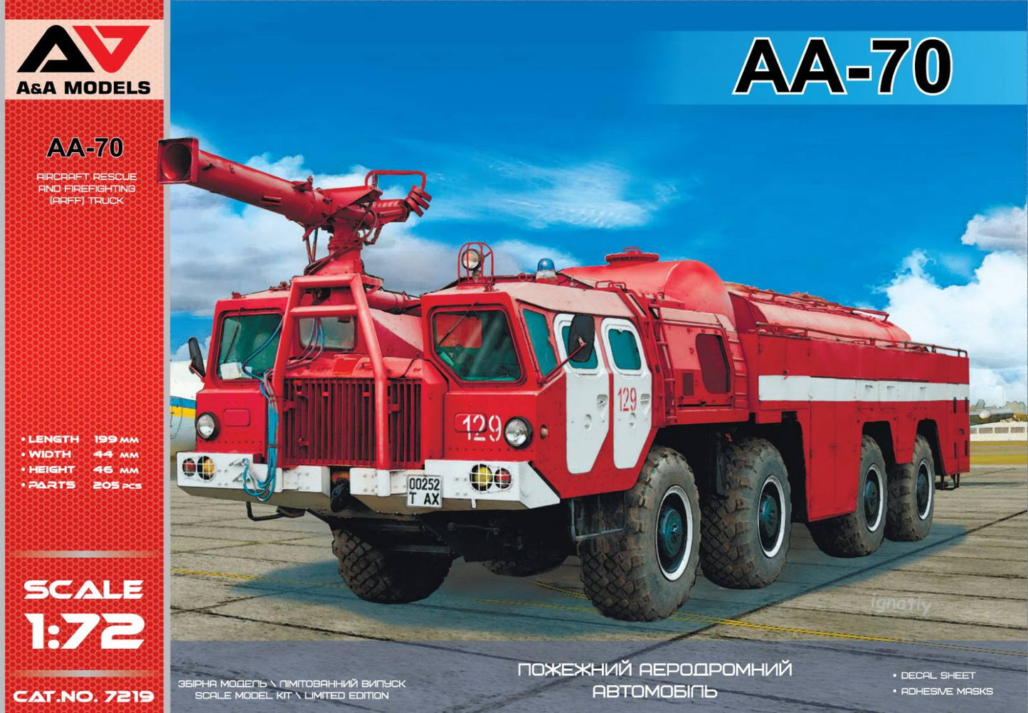 A & A Models 7219 1:72 AA-70 Airport Firefighting Truck