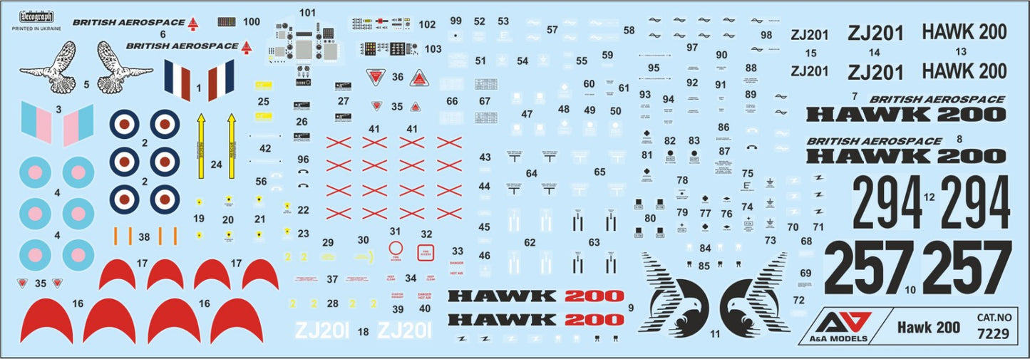 A & A Models 7229 1:72 British Aerospace Hawk 200 reg ZJ201