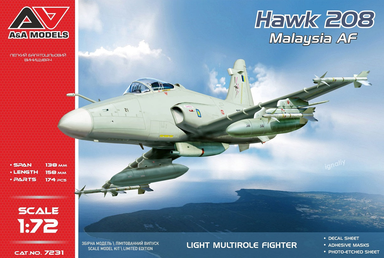 A & A Models 7231 1:72 Hawk 208 light fighter (Malaysian A.F)