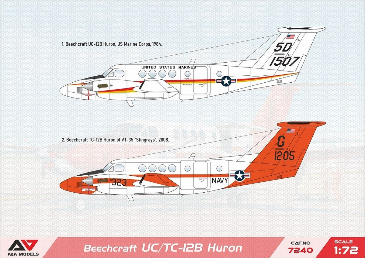 A & A Models 7240 1:72 Beechcraft UC-12B/TC-12B Huron US Navy and US Marines