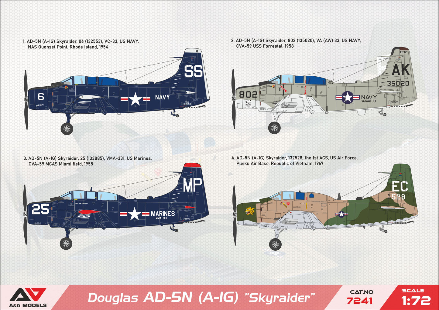 A & A Models 7241 1:72 Douglas AD-5N 'Sky Raider' (Night Attack Version)