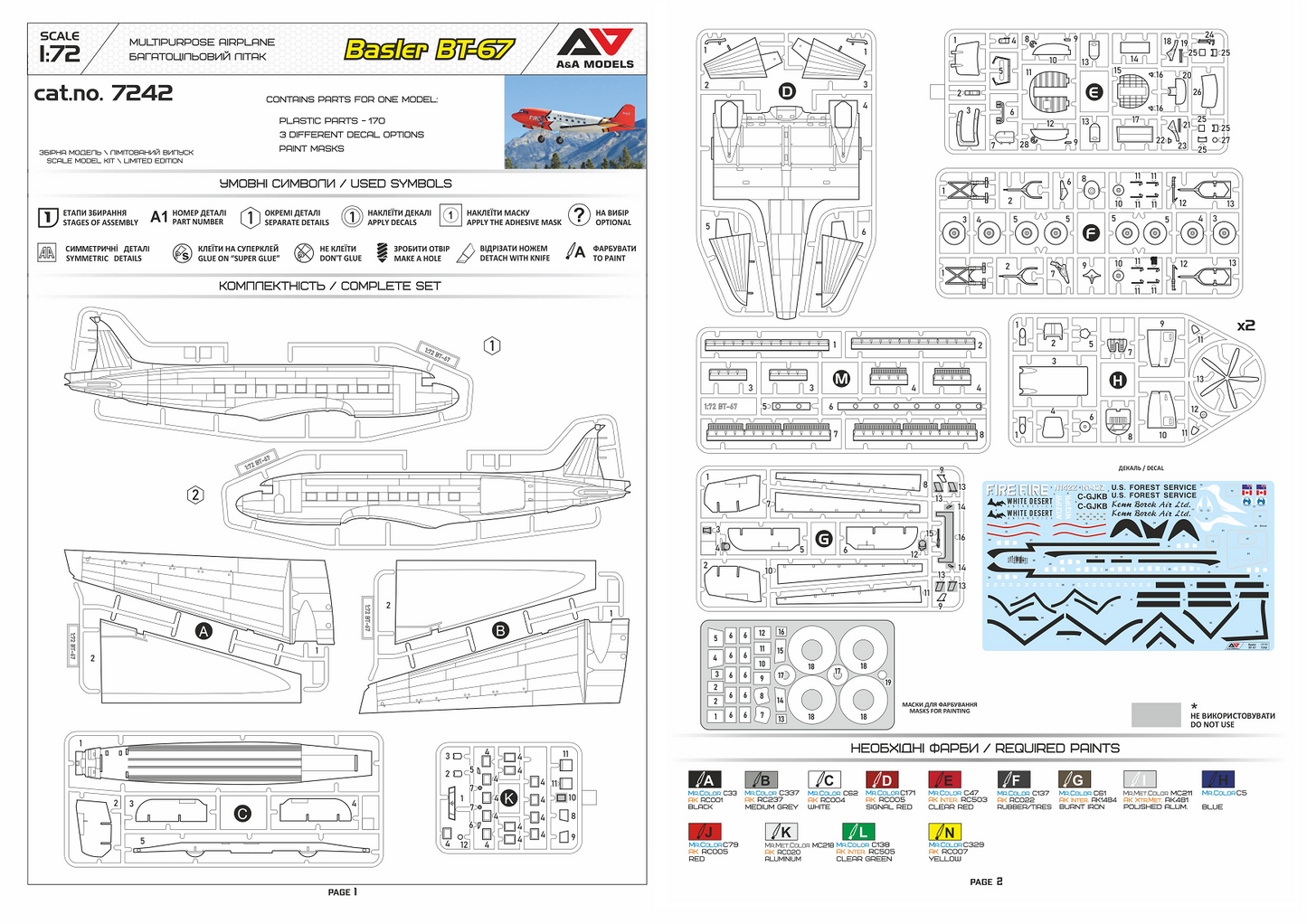 A & A Models 7242 1:72 BT-67 (DC-3) turbo-prop utility aircraft