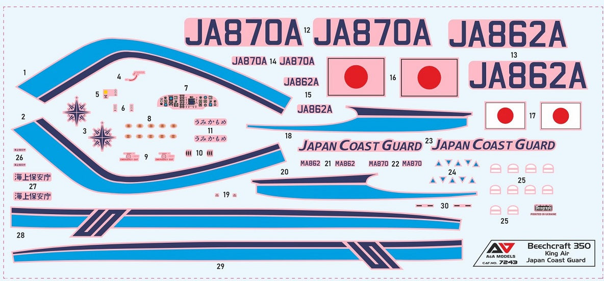 A & A Models 7243 1:72 Beechcraft 350 "Super King Air" - Japan Coast Guard