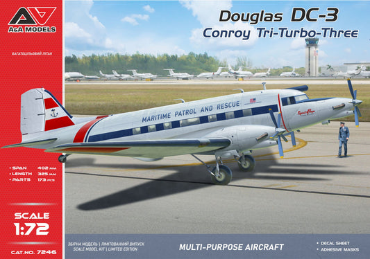 A & A Models 7246 1:72 Conroy Tri-Turbo-3 (DC-3 Trimotor)