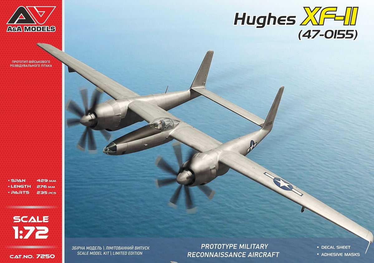 A & A Models 7250 1:72 Hughes XF-11 experimental reconnaissance aircraft (#47-0155)
