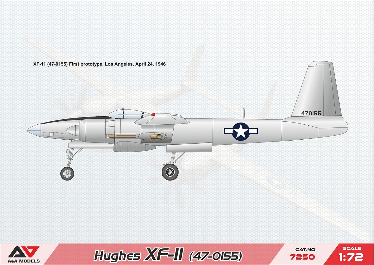 A & A Models 7250 1:72 Hughes XF-11 experimental reconnaissance aircraft (#47-0155)