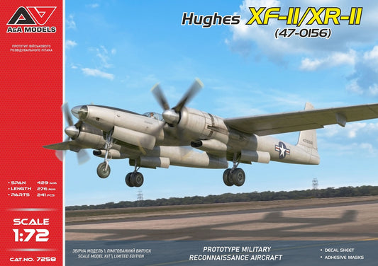 A & A Models 7258 1:72 Hughes XF-11/XR-11 experimental reconnaisance aircraft (#47-0156)