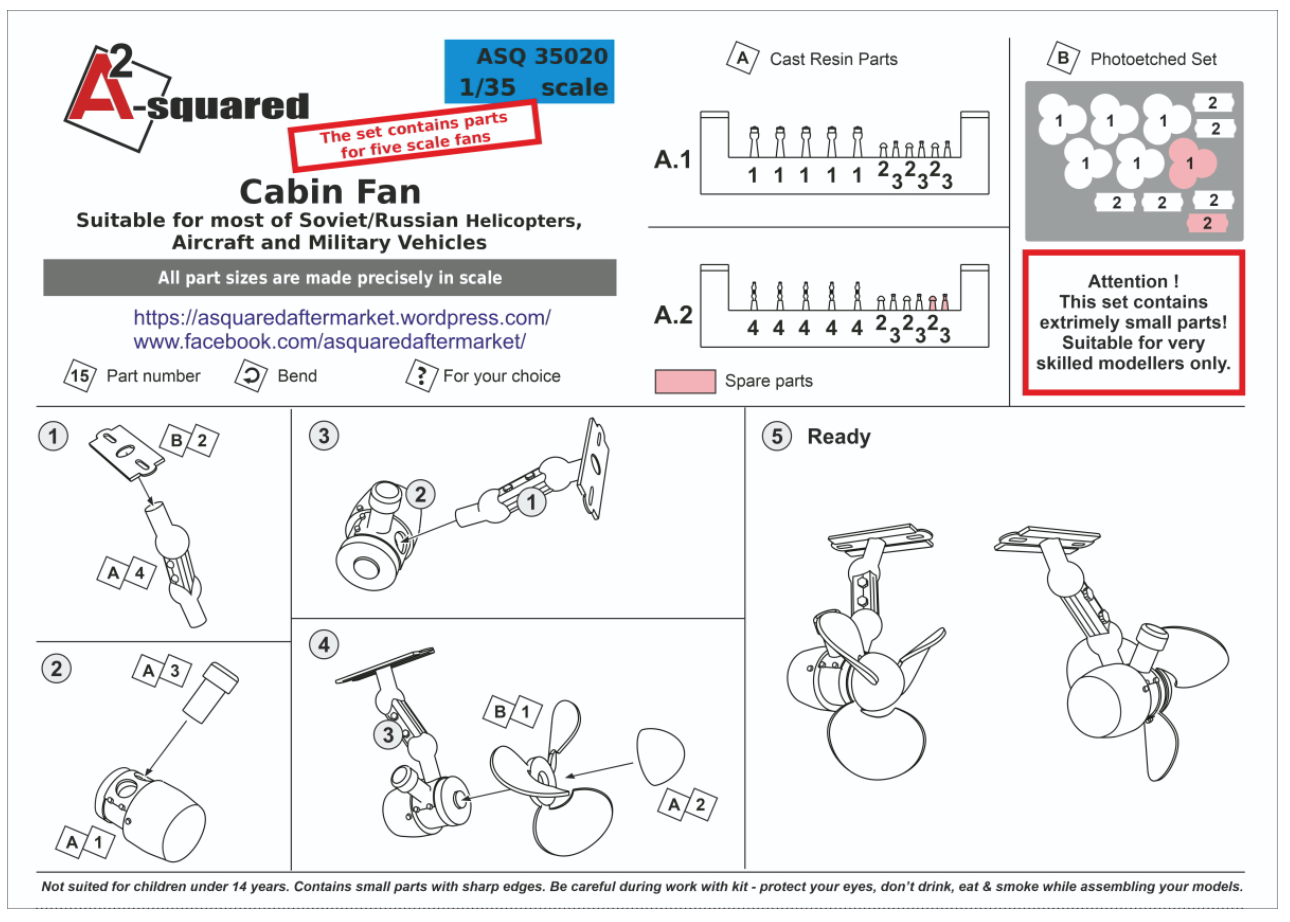 A-Squared AASQ35020 1:35 Cabin Fan Multi-Medium Set