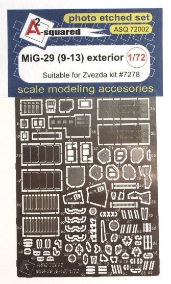 A-Squared AASQ72002 1:72 Mikoyan MiG-29 (9-13) Exterior Photo-Etched Set