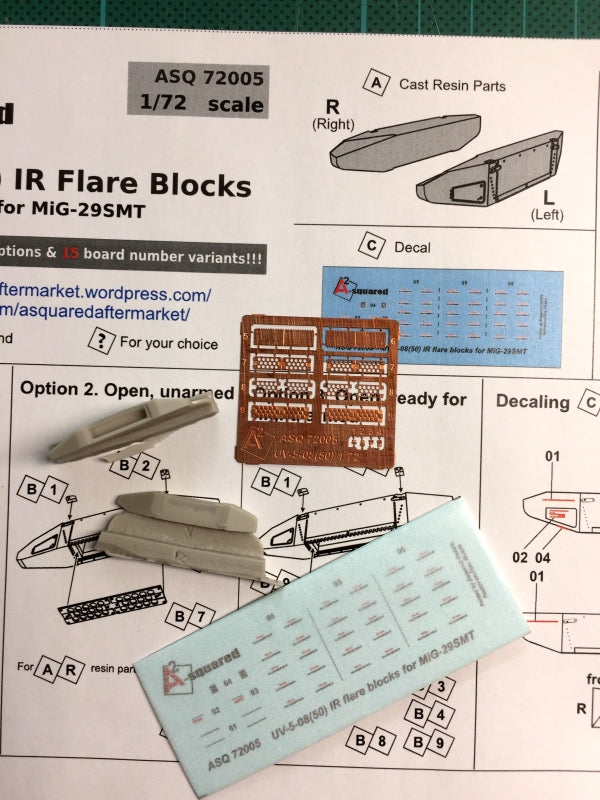 A-Squared AASQ72005 1:72 UV-5-08(50) IR Flare Blocks Multi-Medium Set