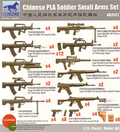 Bronco Models AB3537 1:35 Chinese PLA Soldier Small Arms Set