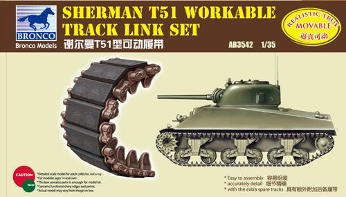 Bronco Models AB3542 1:35 Sherman T51 Workable Track Link Set