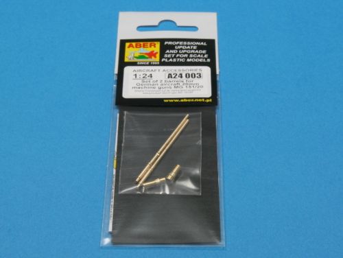 Aber A24003 1:24 Set of 2 Barrels for German Aircraft 20mm Machine Guns MG.151/20