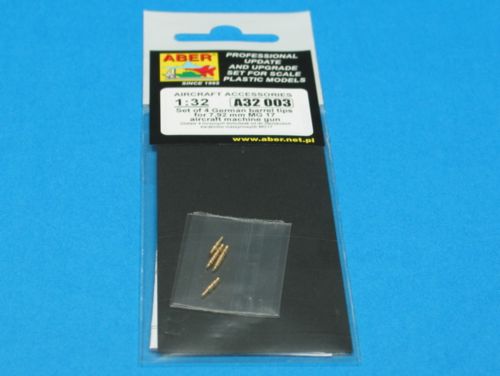 Aber A32003 1:32 Set of 4 German Barrels Tips for 7,92mm MG.17 Aircraft Machine Guns