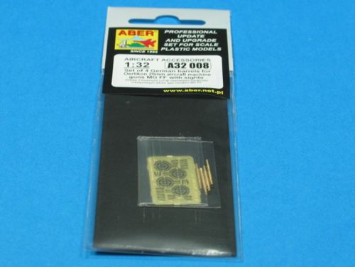 Aber A32008 1:32 Set of 4 German Barrels for Oerlikon 20mm Aircraft Machine Guns MG FF with Sights & Etched Parts