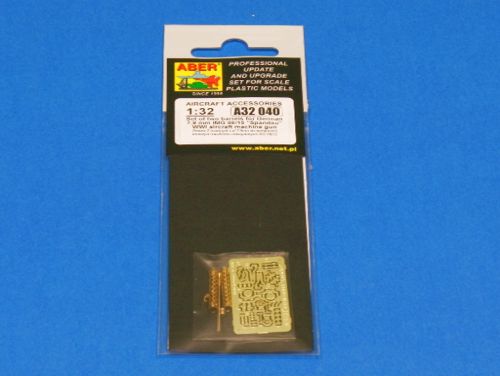 Aber A32040 1:32 Set of 2 Barrels for German 7,9mm lMG 08/15 'Spandau' WWI Aircraft Machine Gun with Etched Parts
