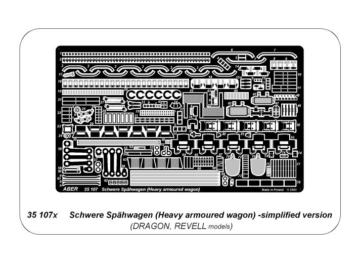 Aber 35107X 1:35 Schwere Spahwagen (Heavy armoured wagon) -simplified versIon