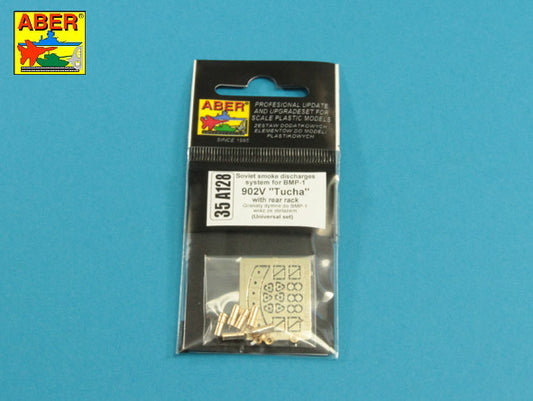 Aber 35A128 1:35 Smoke Discharge System for Soviet BMP-1 902V 'Tucha' with Rack