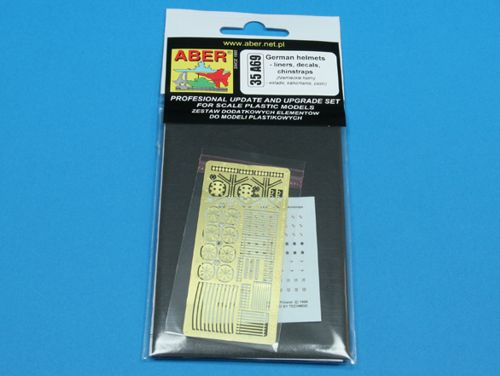Aber 35A069 1:35 German Helmet Liners, Chin-Straps, Badges & Decals