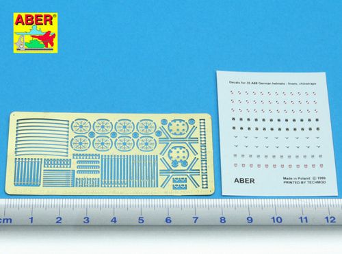 Aber 35A069 1:35 German Helmet Liners, Chin-Straps, Badges & Decals