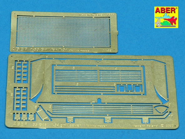 Aber 35G08 1:35 Grilles Covers for Soviet T-34/76 & T-34/86