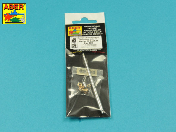 Aber 35L005N 1:35 Marder III Ausf.M Sd.Kfz.138 Pak 40/3 Barrel with Muzzle Brake