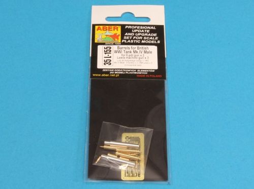 Aber 35L155 1:35 Barrels for British WWI Tank Mark IV - Male