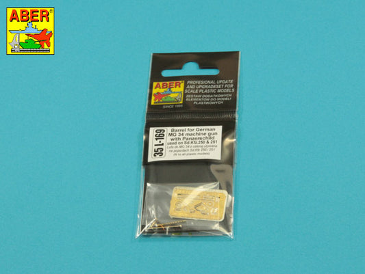 Aber 35L169 1:35 Barrel for German Machine Gun MG34 with Panzerschild for Sd.Kfz.250 and Sd.Kfz.251