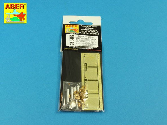 Aber 35L196 1:35 Barrels for British Mk.I Female Tank or 0.303 Vickers Gun x 4 8mm Hotchkiss m.1909 x 1