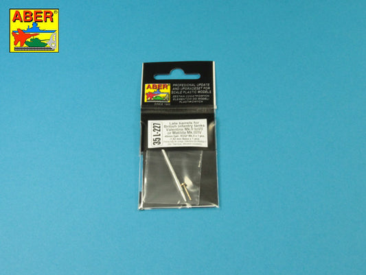 Aber 35L227 1:35 Late Barrel for Valentine Mk.II/IV Mk.V Mk.VII or Matilda Mk.III/IV with Besa MG Barrel
