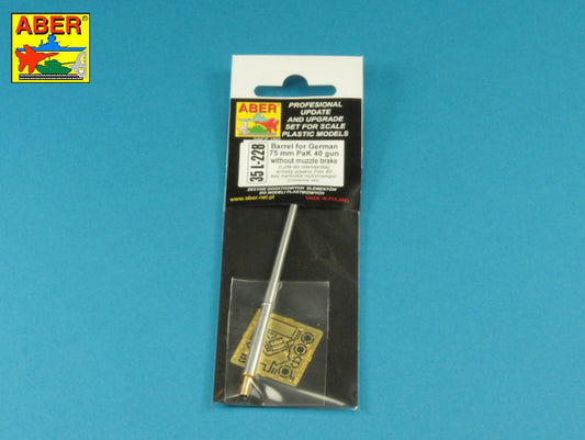 Aber 35L228 1:35 Barrel for German 75mm PaK 40 Gun without Muzzle Brake Universal Set