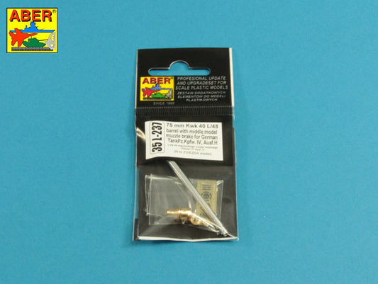 Aber 35L237 1:35 75mm KwK40L/48 Barrel with Middle Model Muzzle Brake for Pz.Kpfw.VI Ausf.H