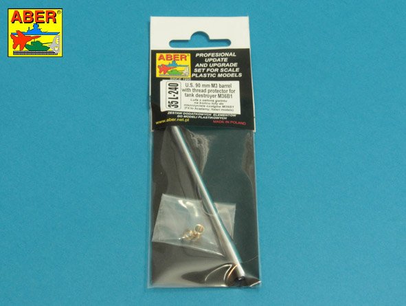 Aber 35L240 1:35 U.S 90mm M3 Barrel with Thread Protector for Tank Destroyer M36B1
