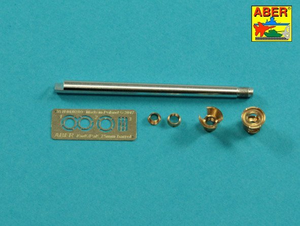 Aber 35L253 1:35 75mm Gun Barrel with Muzzle Brake for German Tank Pz.Kpfw.VI Ausf. D/F (VK36.01)