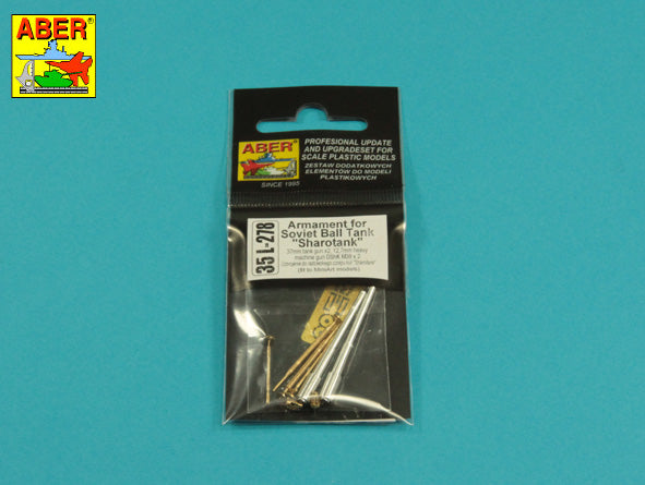 Aber 35L278 1:35 Armament for Soviet Ball Tank 'Sharotank'; 2 x 37mm Gun, 2 x 12,7mm Machine Gun DShK M36