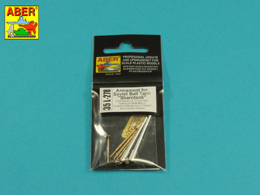 Aber 35L278 1:35 Armament for Soviet Ball Tank 'Sharotank'; 2 x 37mm Gun, 2 x 12,7mm Machine Gun DShK M36