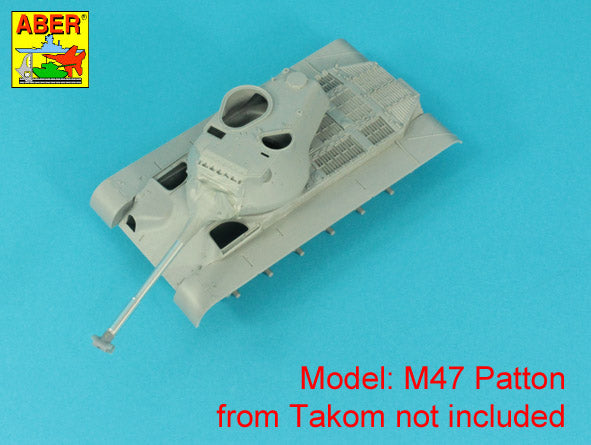 Aber 35L287 1:35 90mm M-36 tank barrel T-shaped Muzzle Brake with mantlet cover for U.S. M47 and M48A1 Patton