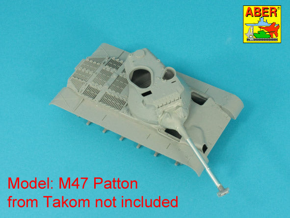 Aber 35L287 1:35 90mm M-36 tank barrel T-shaped Muzzle Brake with mantlet cover for U.S. M47 and M48A1 Patton