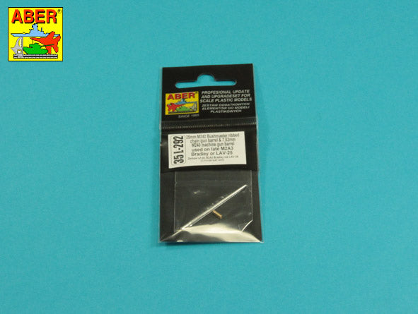 Aber 35L292 1:35 25mm M242 Bushmaster Ribbed Chain Gun Barrel & 7,62mm M240 Machine Gun Barrel used on Late M2A3 Bradley or LAV-25 Piranha