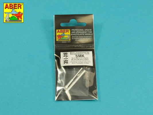 Aber 35L318 1:35 Main Armament for Soviet SMK Heavy Tank 1x76,2mm L-11, 1x45mm M1932