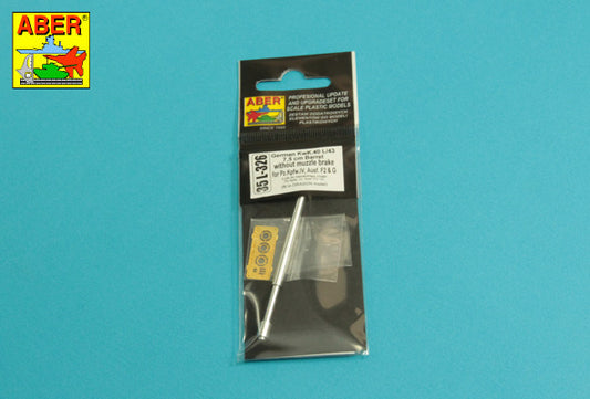 Aber 35L326 1:35 German 75mm Barrel for Pz.Kpfw.VI Ausf.F2 or Ausf.G without Muzzle Brake