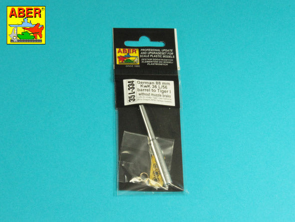 Aber 35L334 1:35 Pz.Kpfw.VI Ausf.E Tiger 88mm Barrel without Muzzle Brake