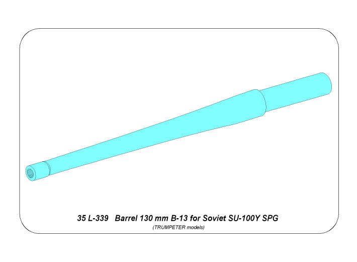 Aber 35 L339 1:35 130mm Soviet B-13 barrel for Soviet SU-100U Tank Destroyer SPG