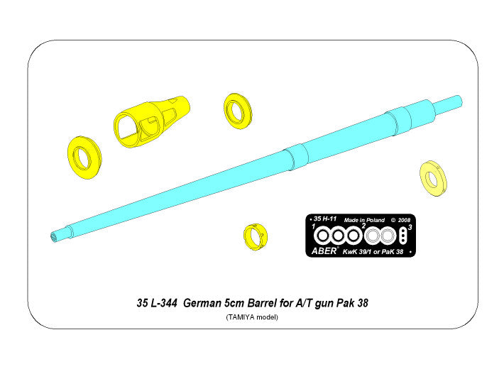 Aber 35L344 1:35 5cm Pak 38 anti-tank gun -