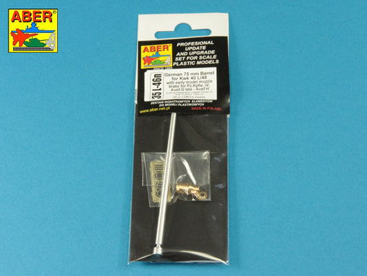 Aber 35L046N 1:35 German 75mm Barrel for KwK40L/48 with Early Model Muzzle Brake for Pz.Kpfw.VI Ausf.G Late-Ausf.H
