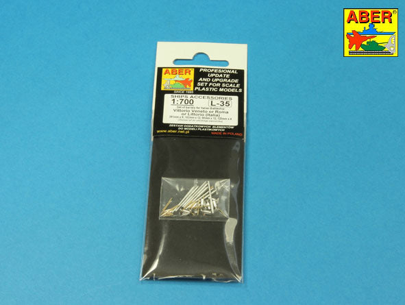 Aber 700L-35 1:700 Set of Gun Barrels for the Italian Battleship Family: RN Roma/RN Littorio/RN Vittorio Veneto