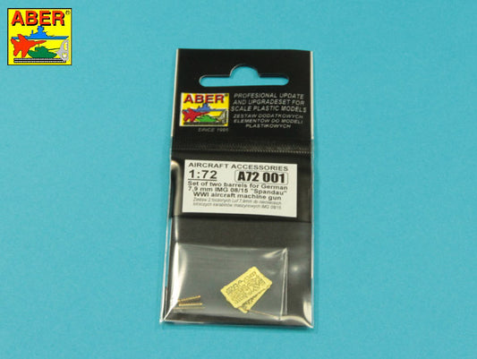 Aber A72001 1:72 Set of 2 Barrels for lMG 08/15 'Spandau'
