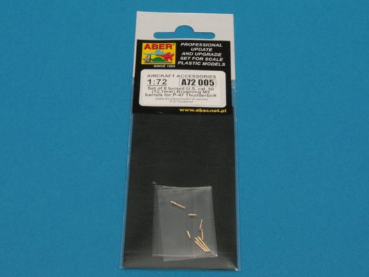 Aber A72005 1:72 Set of 8 Turned cal .50 (12,7mm) U.S. Browning M2 Barrels for Republic P-47D Thunderbolt