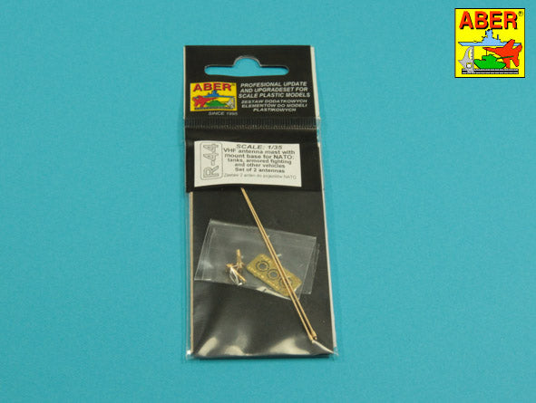 Aber R-44 1:35 Set of 2 VHF NATO Antennae with Mount Bases